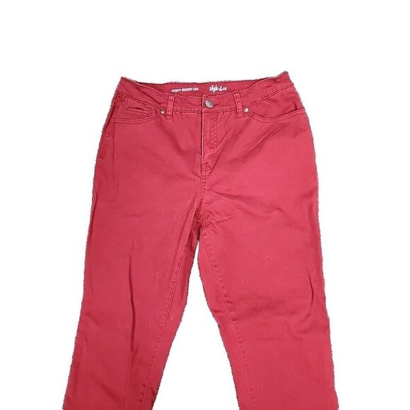 Style & Co Jeans Burgundy Curvy-Fit Skinny Stretch Mid-rise Women's 8 - Picture 2 of 8